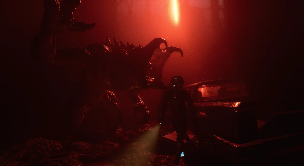 An image of a monster sneaking up on a player.